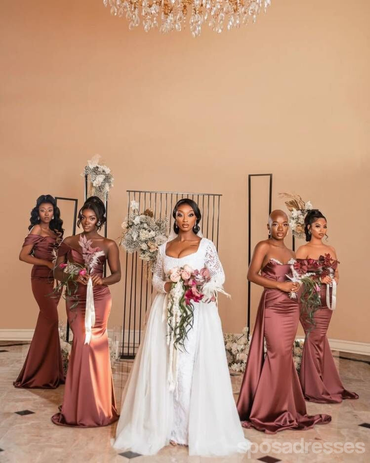 Affordable Dusty Rose Mismatched Mermaid Bridesmaid Dresses - WG1330 | Elegant Formal Gowns for Weddings, Prom & Special Occasions