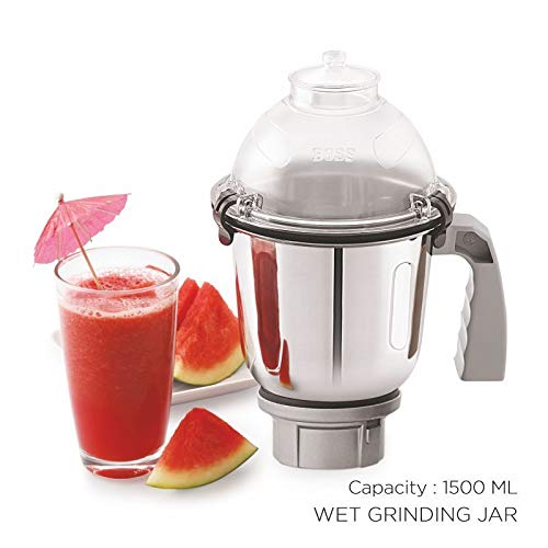 BOSS Excel Pro 750W 3-Jar Mixer Grinder with Variable Speed - Powerful Kitchen Blender for Spices, Chutneys & Smoothies - 110V Electric Food Processor (Blue) - Perfect for Indian Cooking, Meal Prep & Healthy Juicing