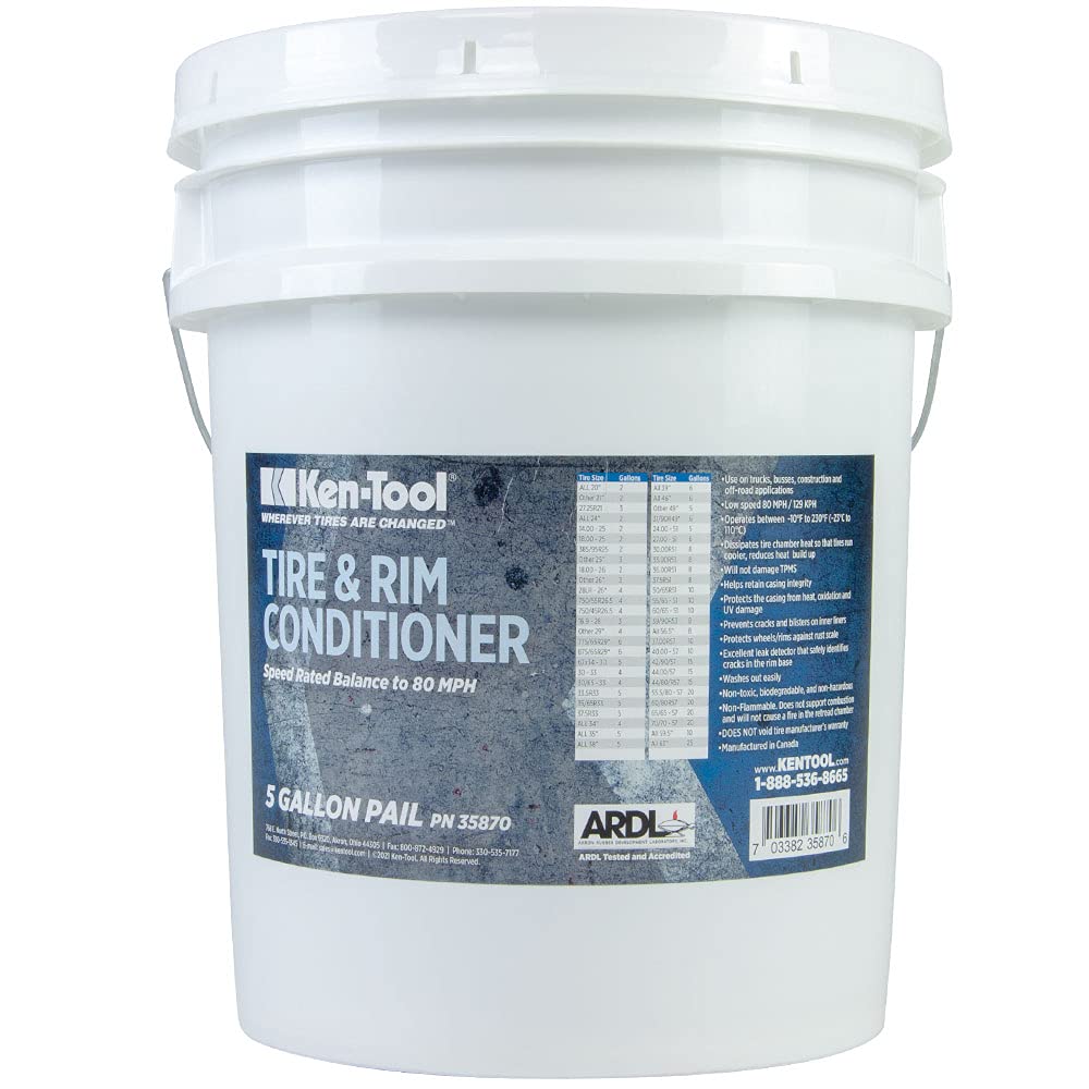 Ken-Tool Tire and Rim Conditioner 5 Gallon - Premium Tire Shine & Protectant for Cars, Trucks & Motorcycles - Perfect for Auto Detailing & Tire Maintenance