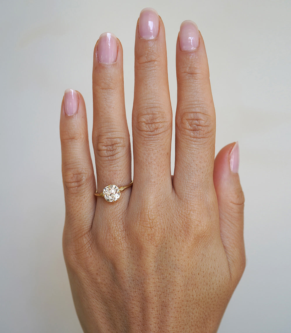 2.02Ct Lab Grown Old Mine Cut Diamond Engagement Ring for Women - Ethical & Affordable Luxury Wedding Ring for Proposal, Anniversary & Special Occasions