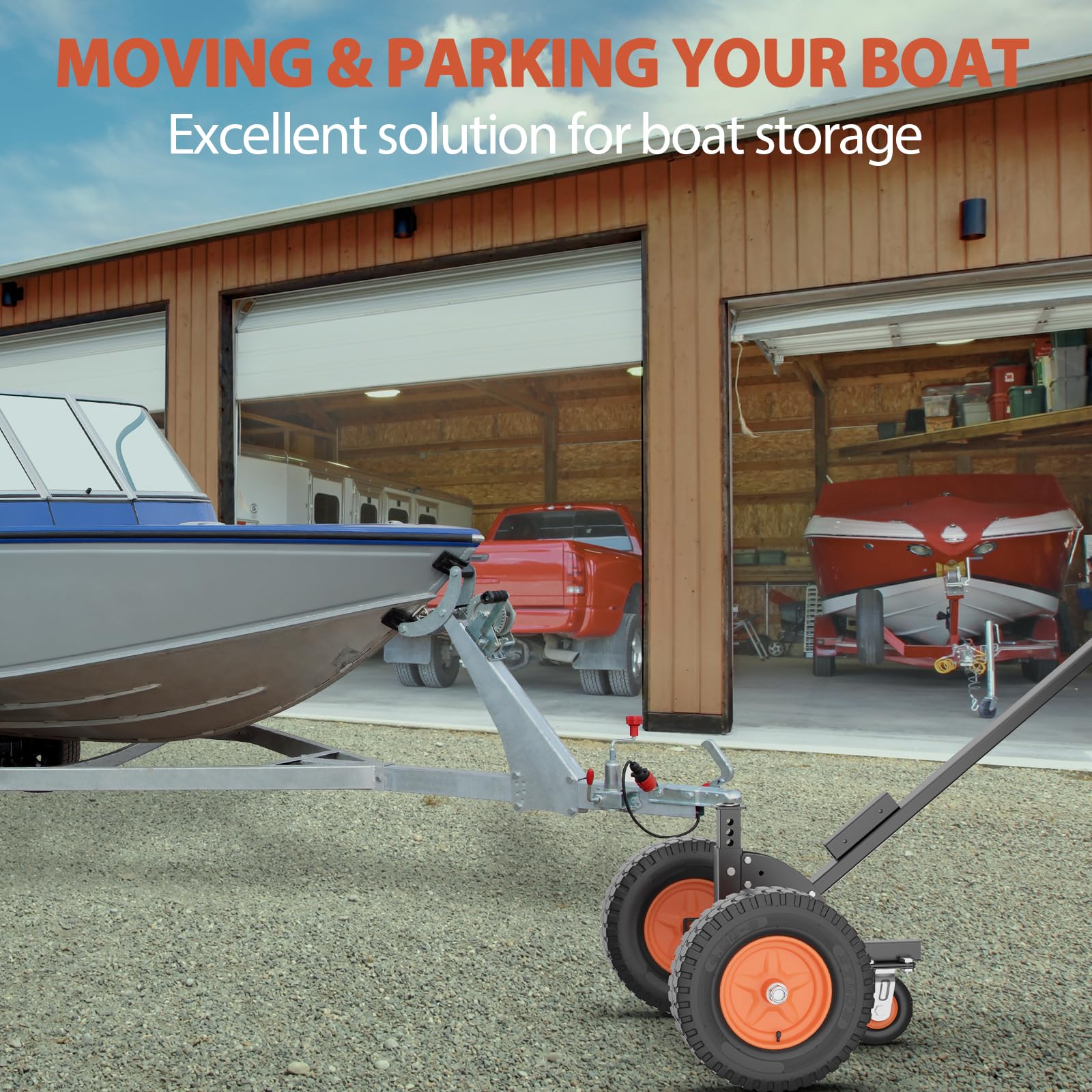 GARVEE 2 in 1 Trailer Dolly - 1500 lbs Tongue Weight Capacity, Adjustable Height 24-35 inches, 2 Hitch Ball & 16