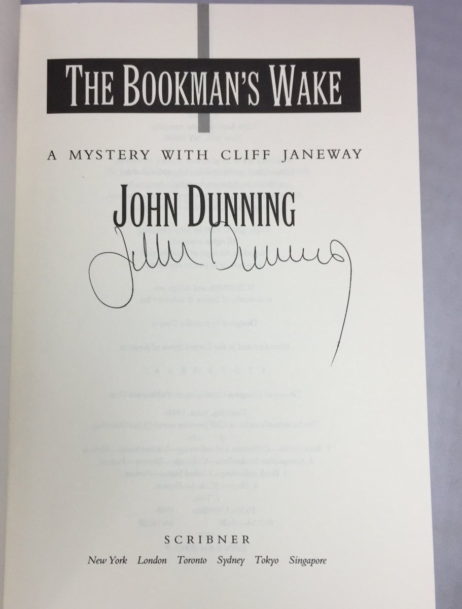 Signed First Edition - The Bookman's Wake by John Dunning | Rare Collectible Mystery Novel | Perfect for Book Collectors & Mystery Lovers