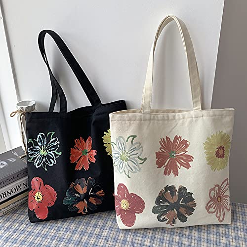 Stylish Women's Canvas Tote Bag with Zipper - Durable Shoulder Bag for Work, Beach, Travel, Shopping & Groceries | Perfect for Office Commute, Weekend Getaways & Daily Errands