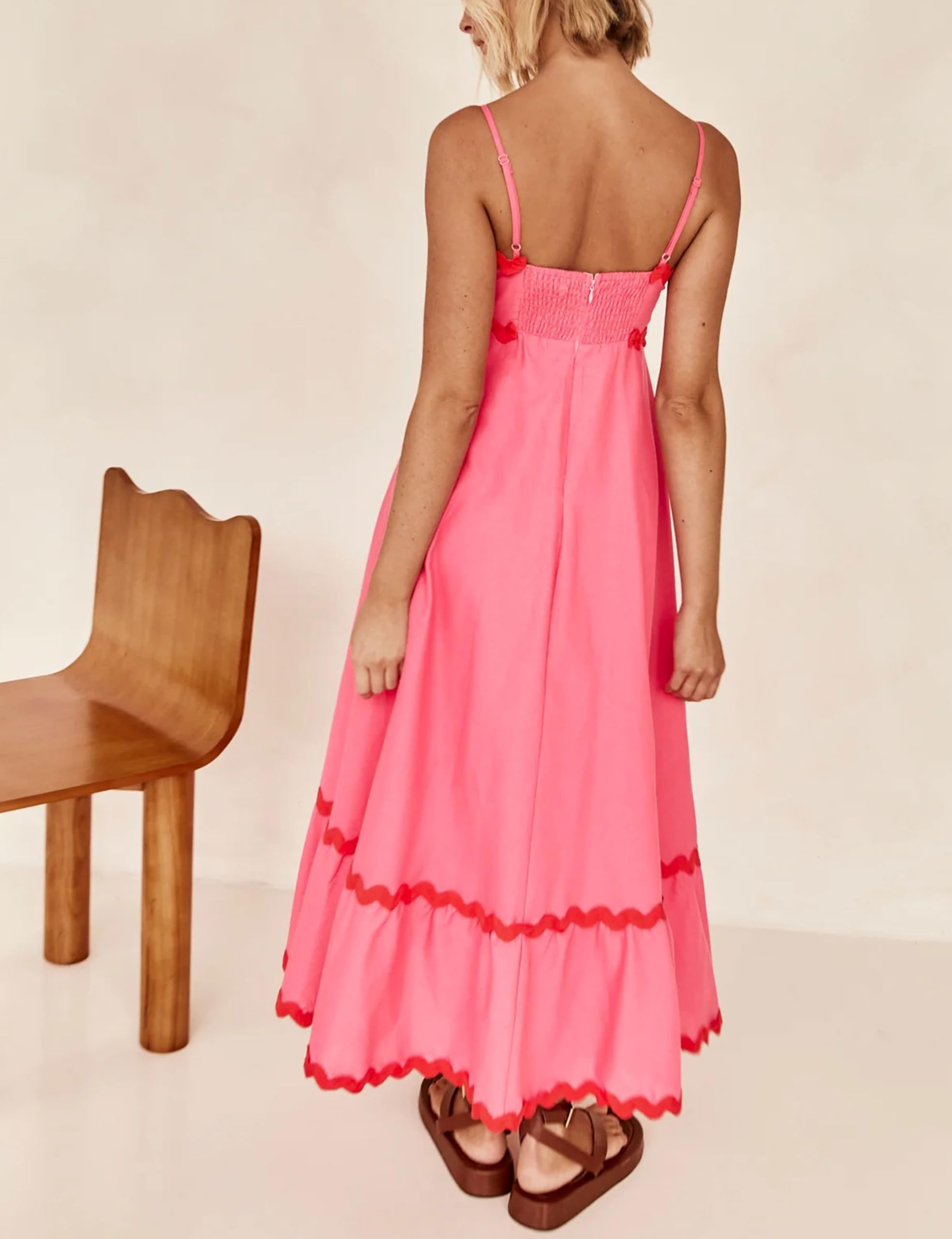 Bozanly Women's Flowy Summer Maxi Dress 2024 - Spaghetti Strap Sleeveless Smocked Beach Dress for Women | Perfect for Beach Vacations, Pool Parties & Summer Outings