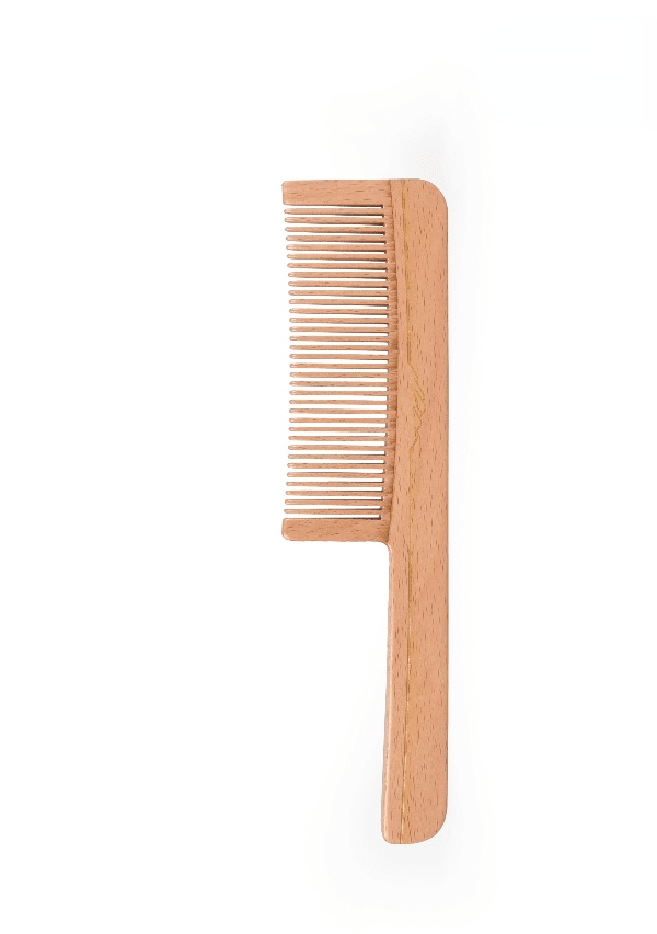 FSC Certified Beech Wood Fine Tooth Comb for Men & Women - Natural Hair Styling, Detangling & Scalp Massage - Perfect for Travel, Home & Salon Use