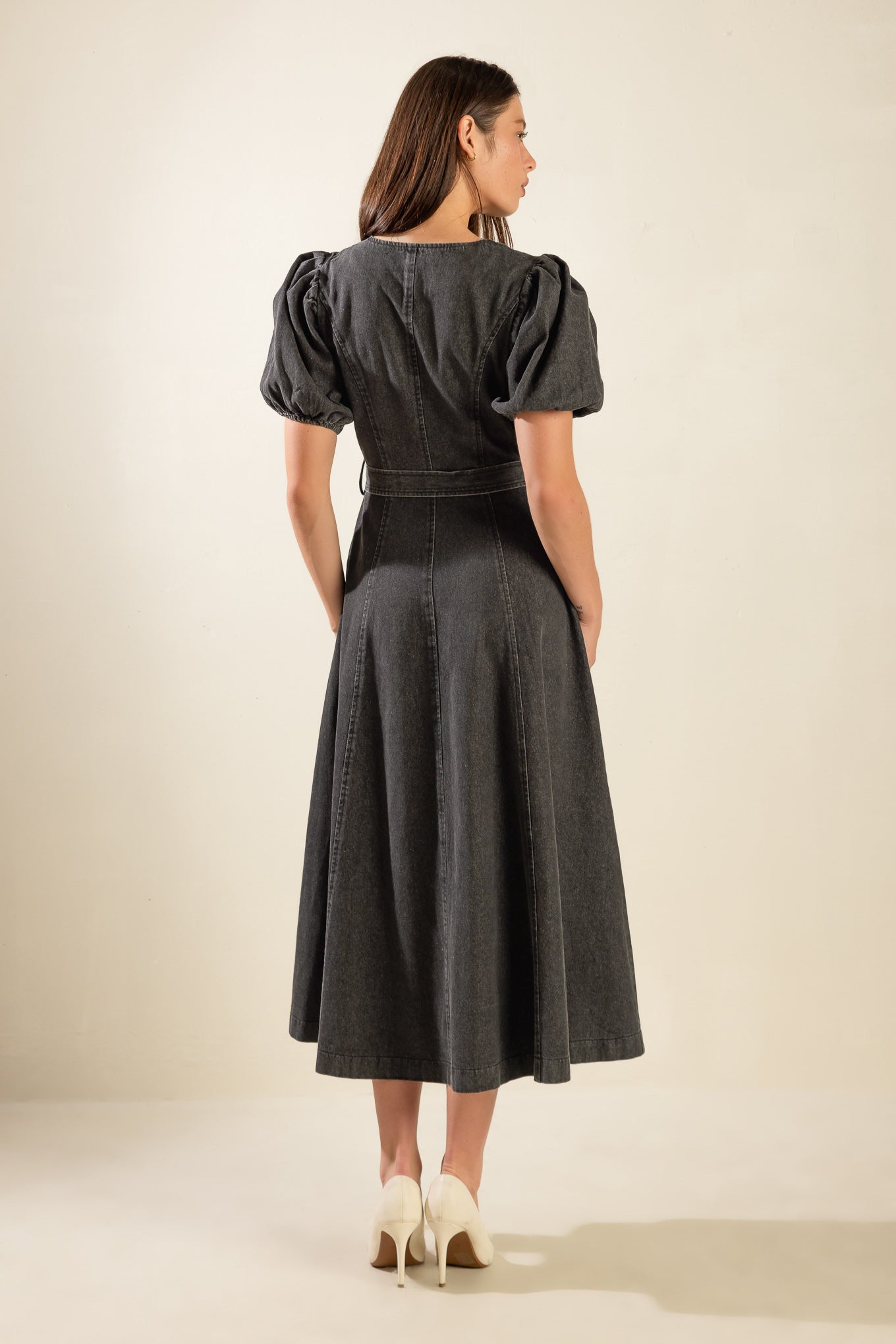 Stylish Black Denim Midi Dress for Women | Trendy Casual & Party Outfit | Perfect for Date Night, Office Wear & Evening Events