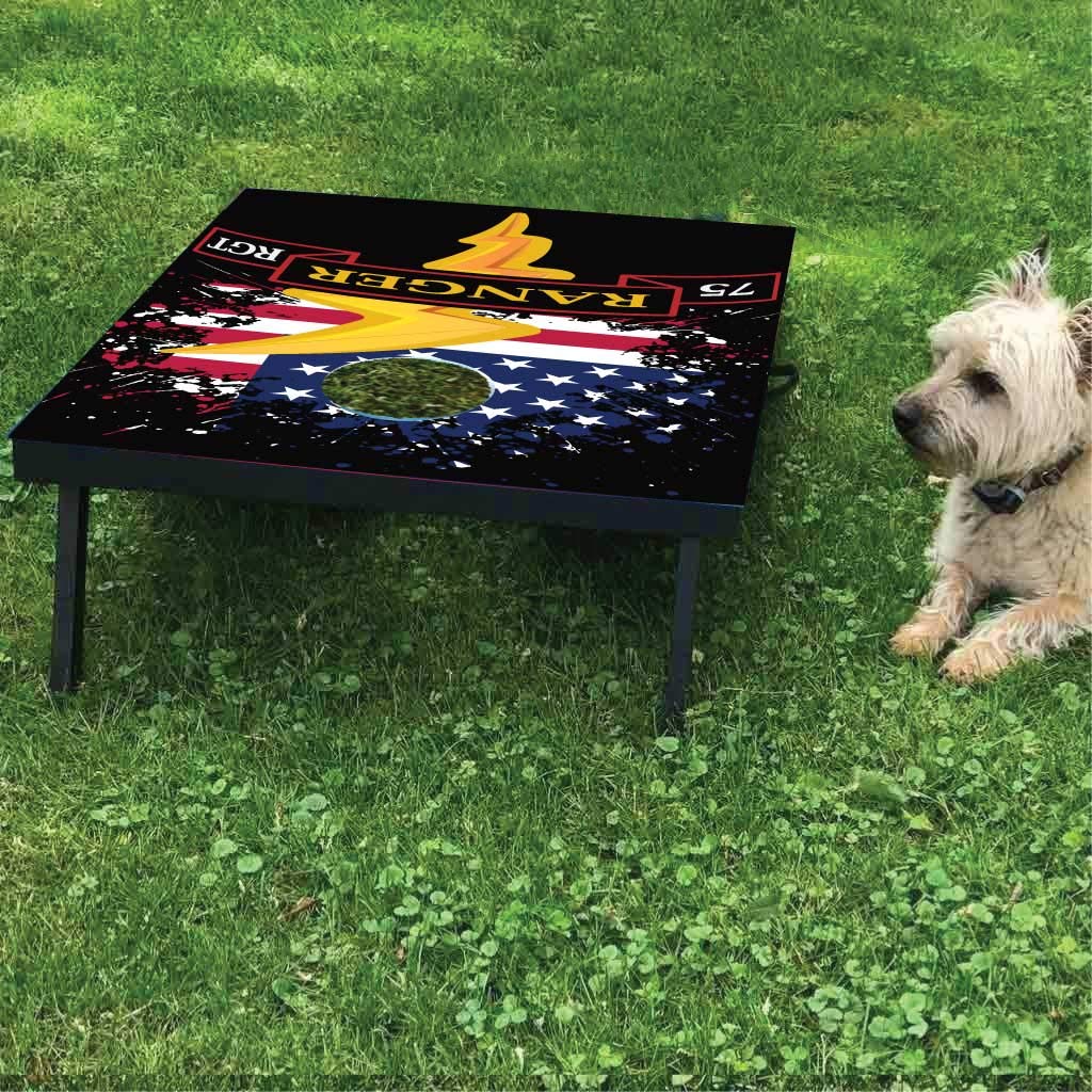 75th Ranger Regiment Cornhole Game Set - Army-Themed Wooden Bag Toss Boards with 8 Bags - Made in USA | Outdoor Party, Tailgating, Backyard BBQ & Military Appreciation Events