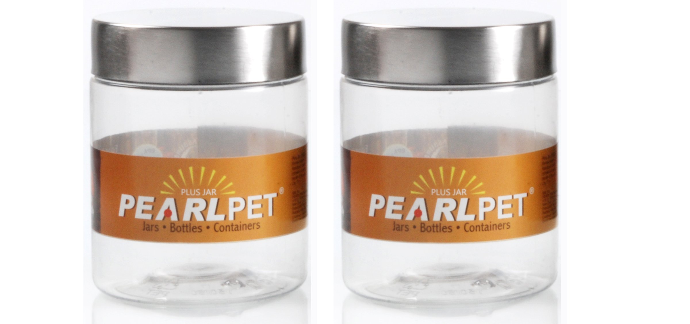 PEARLPET Plus Range Plastic Storage Jars & Containers - 2-Piece Set (1000ml Each) | BPA-Free, Stackable, Airtight Food Grade Kitchen Storage with Steel Lids | Perfect for Pantry Organization, Flour, Sugar, Coffee, Spices & Dry Goods Storage