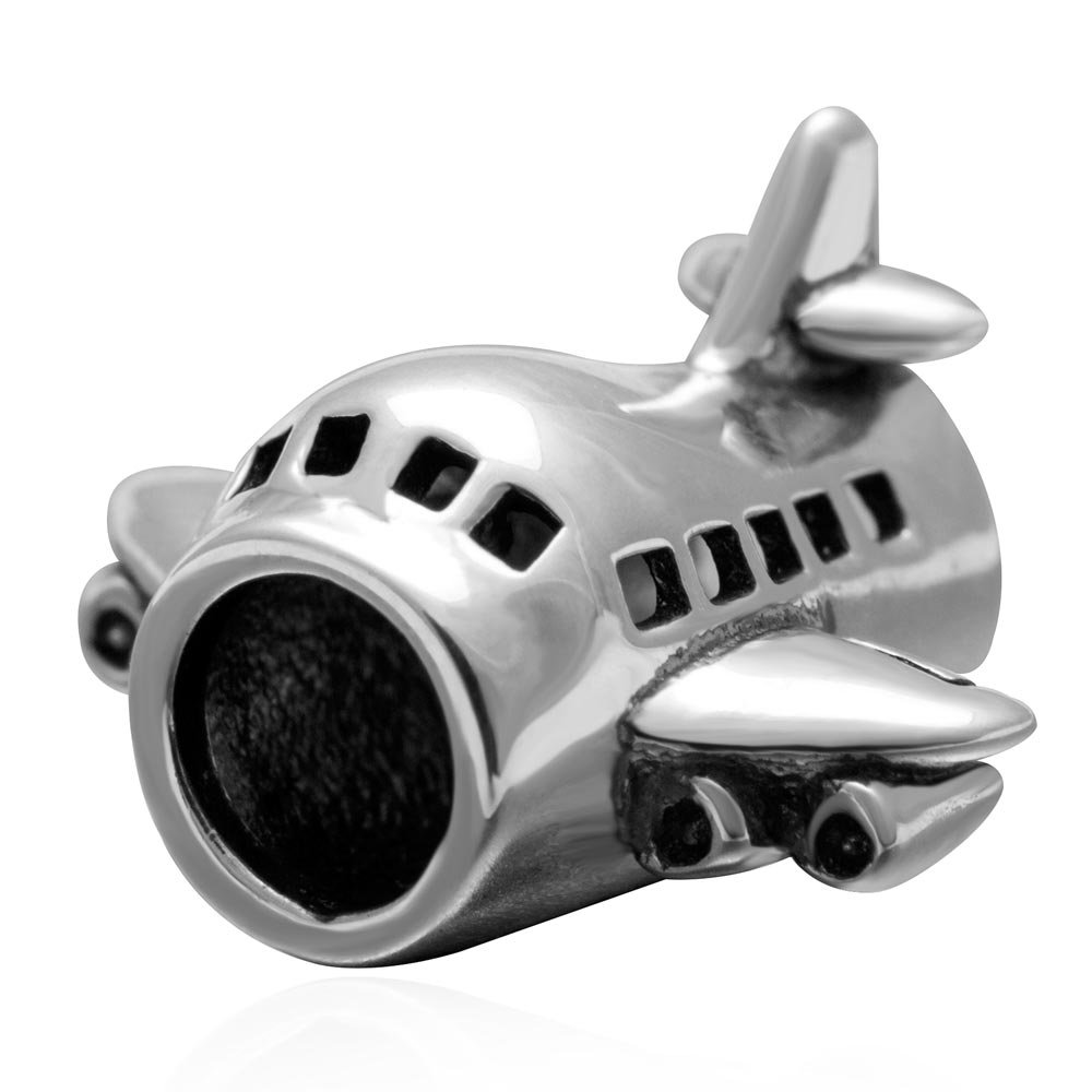 Luckybeads Airplane Charm for DIY Bracelets - Travel & Flight Inspired Beads for Jewelry Making | Perfect for Travel Enthusiasts & Gift Giving