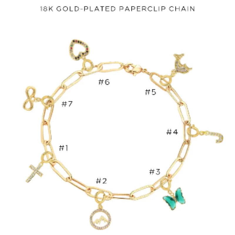 Elegant Charm Bracelet with Assorted Charms - Perfect for Gifts, Parties & Everyday Wear | $78.00