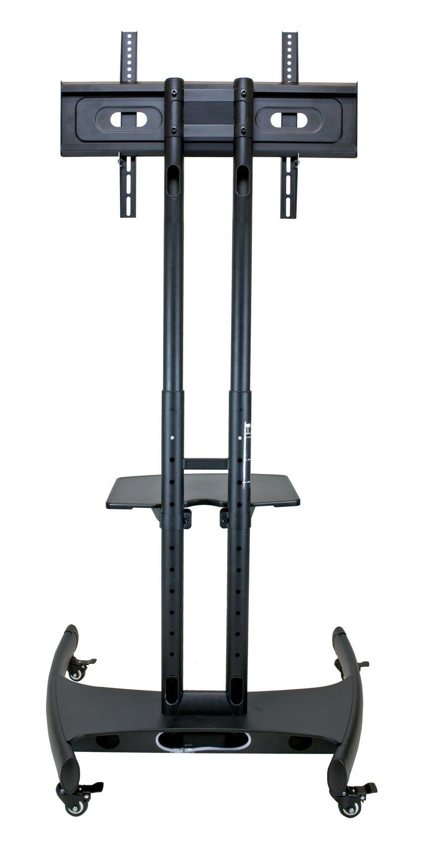 Adjustable Height Rolling Flat Panel Cart with Accessory Shelf - Mobile Workstation for Office, Classroom, or Home Organization - Luxor Brand