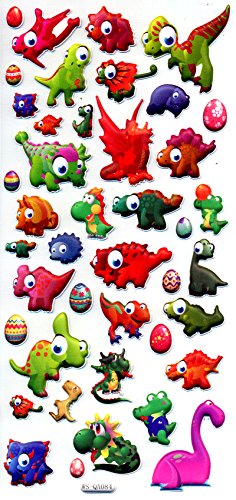 3D Puffy Stickers - Adorable Baby Dinosaur Decals for Scrapbooking, Journals, DIY Crafts & Kids Room Decor