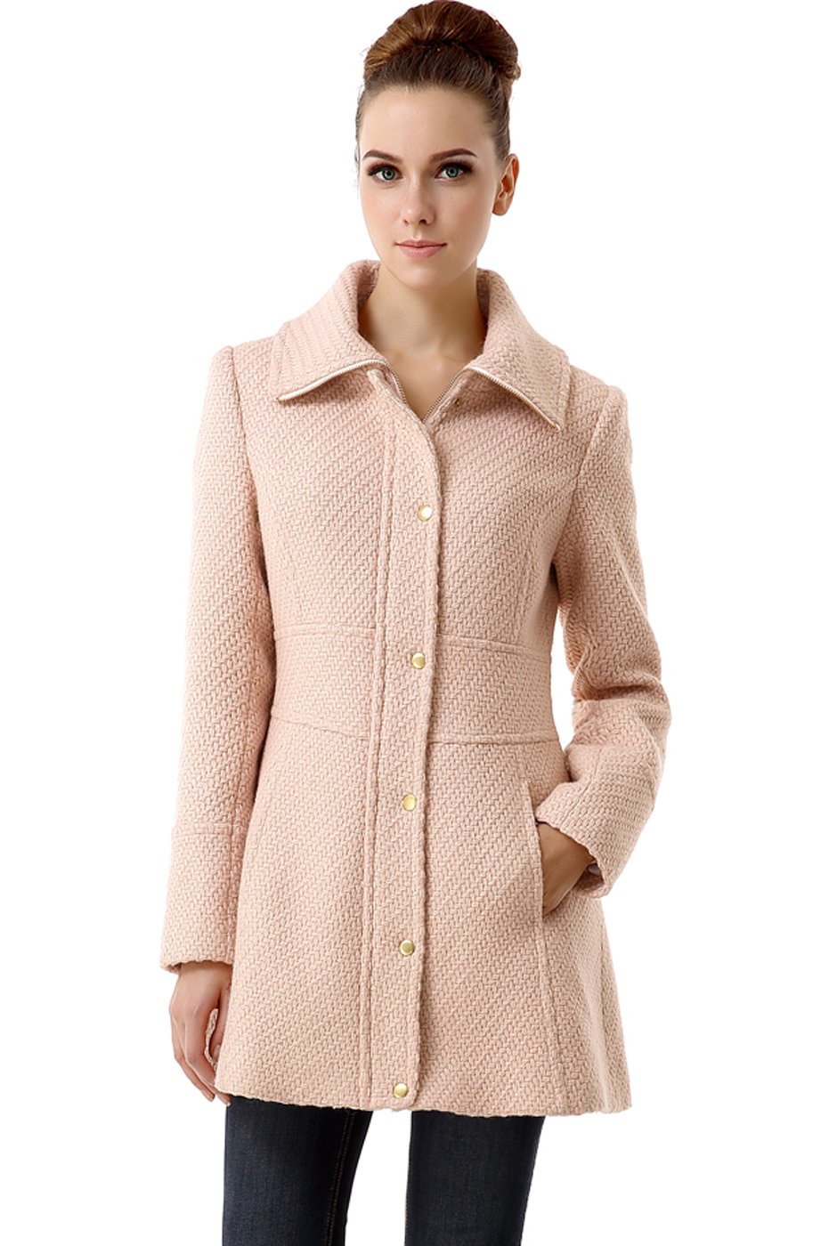 BGSD Women's Lorelei Boucle Wool Blend Walking Coat - Warm Winter Trench Coat for Casual Outings, Work & Travel