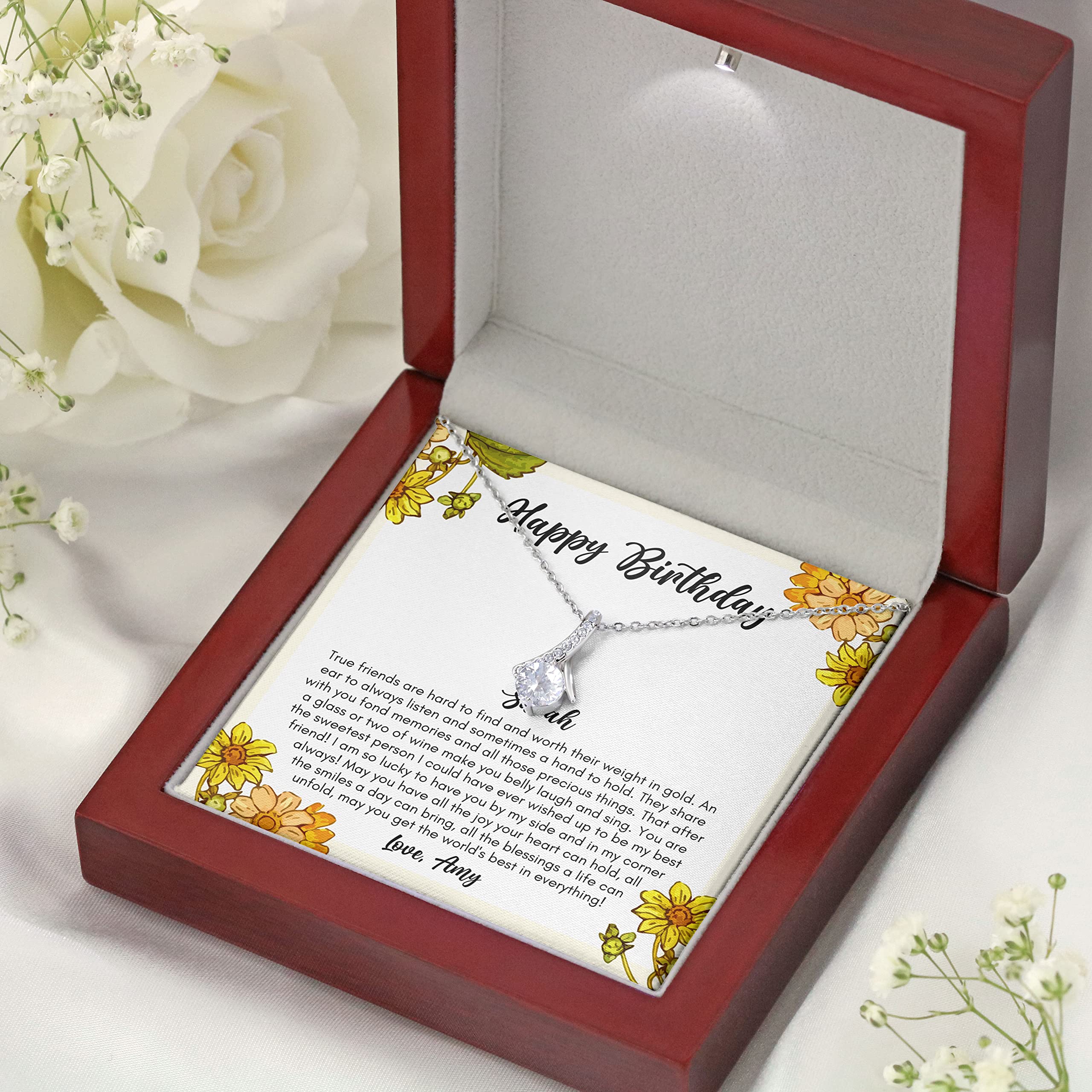 Birthday Friendship Necklace - Silver Plated Best Friend Gift for Women - Perfect for BFFs, Sisters & Besties - Birthday, Anniversary & Special Occasion Jewelry
