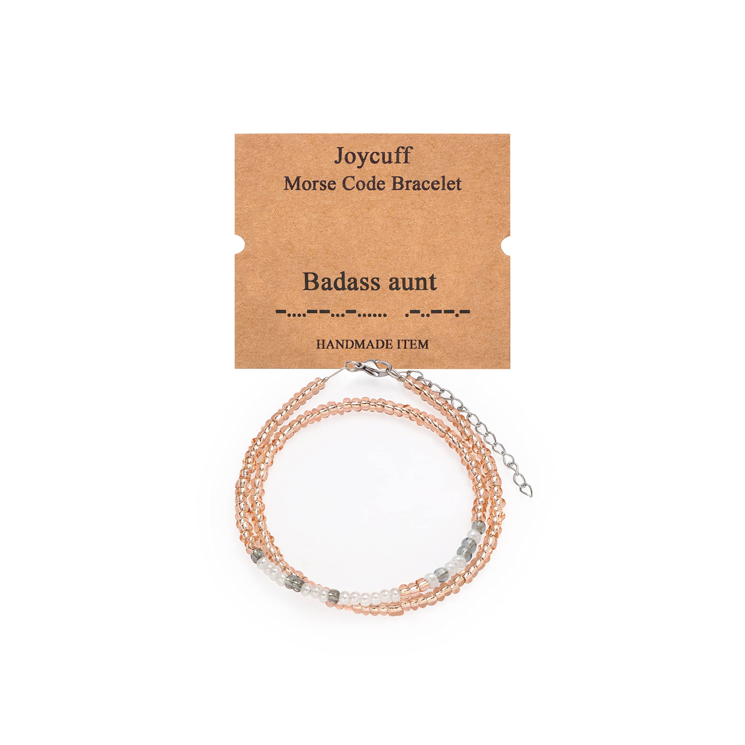 Layered Morse Code Bracelet for Women - Unique Birthday Gift for Mom, Aunt, Wife & Friends - Beaded Strand Bracelet with Personalized Message - Perfect for Anniversaries, Graduations & Special Occasions
