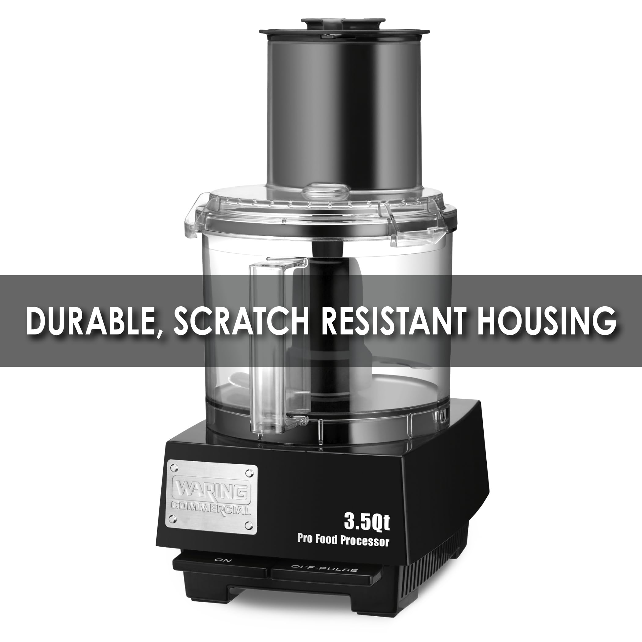Waring Commercial WFP14S 3.5-Quart Food Processor with Clear Bowl, 120V, 5-15 Phase Plug - Perfect for Restaurants, Catering & Home Kitchen Prep