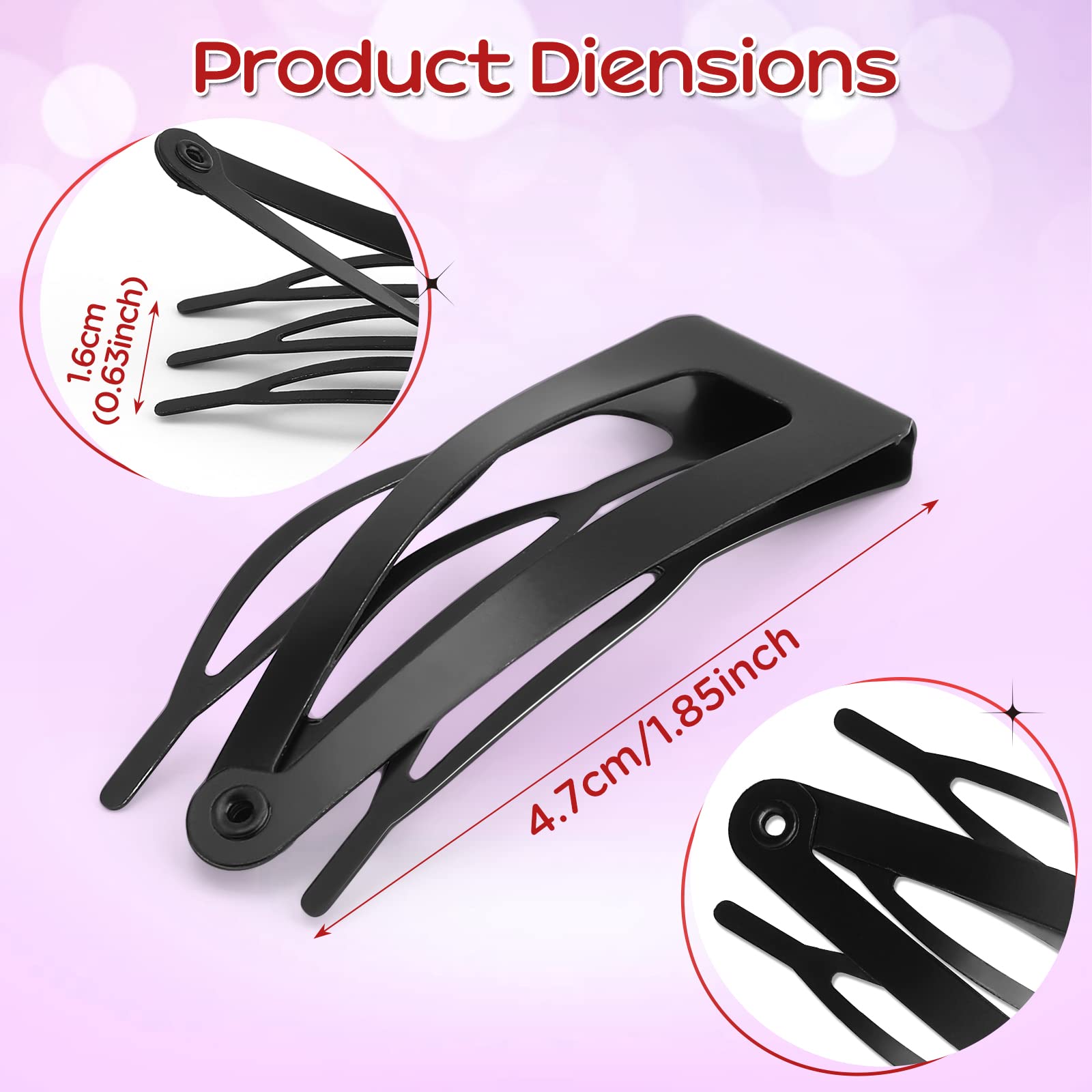 Greoer 20-Piece Metal Snap Hair Clips for Women & Girls - 1.87 Inch Double Grip Hair Barrettes with 3 Comb Teeth - Non-Slip Hair Accessories for Styling, Makeup, Bathing & Salon Use - Perfect for Hairdressing, Beauty Routines & Professional Salon Supplies