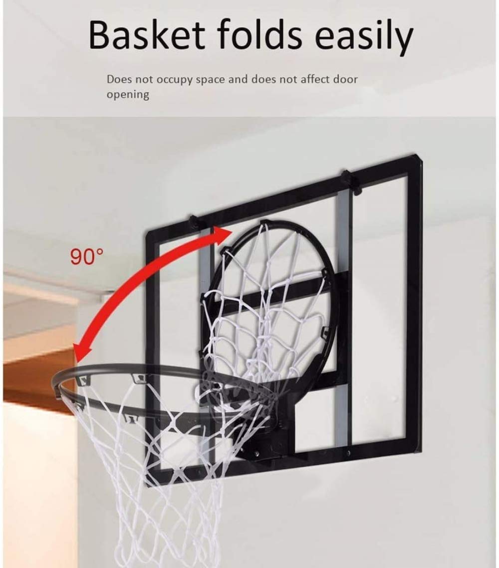 Foldable Wall-Mounted Basketball Hoop - Iron Frame Backboard for Indoor/Outdoor Use - Perfect for Adults & Kids Home Play, Gym, Driveway, and Backyard Basketball Practice