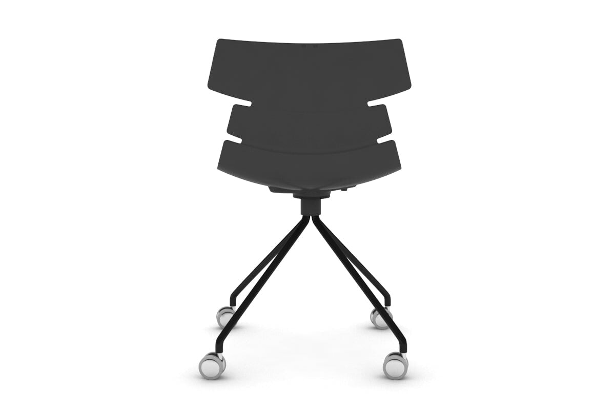 Wave Plastic Chair with Mobile Base - Lightweight, Durable & Stackable for Indoor/Outdoor Use - Perfect for Dining, Patio, Office, or Events