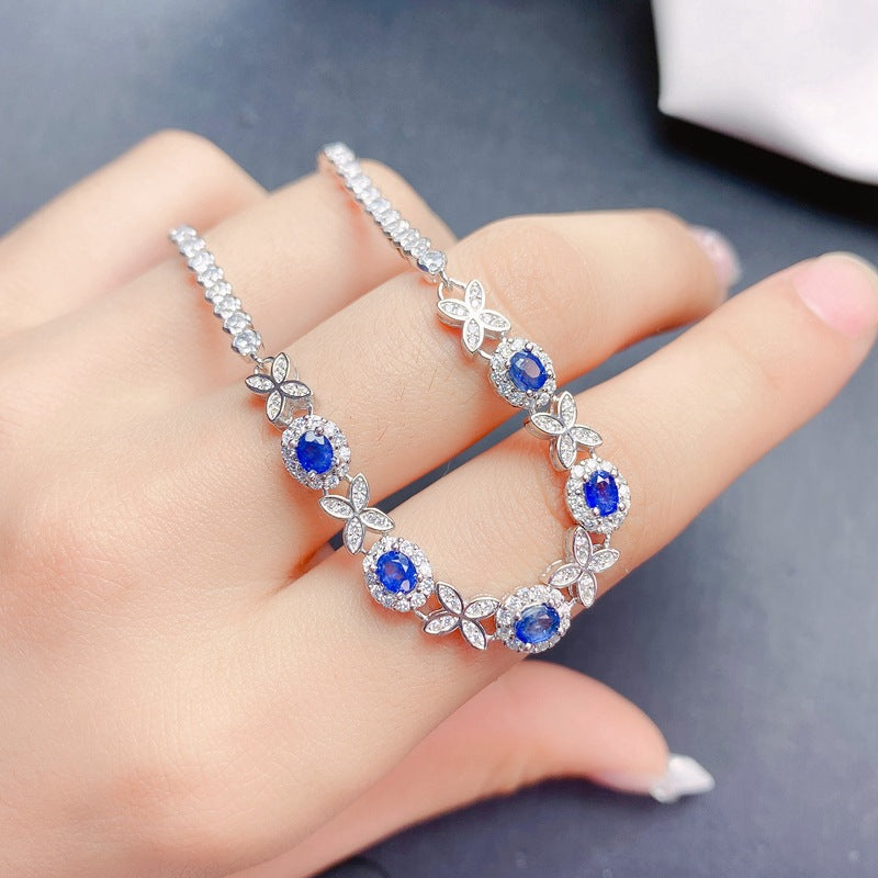 FME B160 Sapphire Chain Bracelet - Elegant Gemini Birthstone Jewelry for Women | Perfect Gift for Birthday, Anniversary & Special Occasions