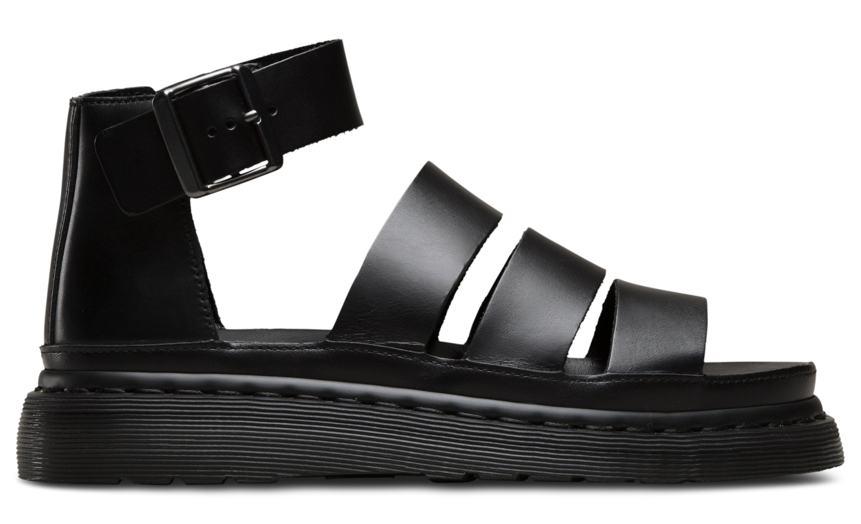 Clarissa Black Brando Sandal - Women's Comfortable Strappy Flat Sandals for Casual Wear & Summer Outfits