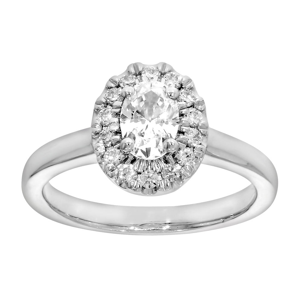 9ct White Gold 1 Carat Oval Diamond Engagement Ring for Women - Perfect for Proposals, Anniversaries & Special Occasions