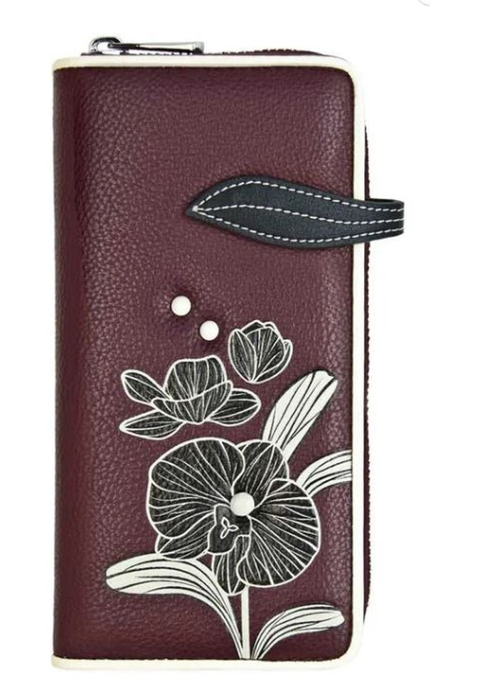 Elegant Espe Orchid Clutch Wallet for Women - Slim RFID Blocking Wristlet Purse with Card Slots | Perfect for Evening Parties, Weddings & Special Occasions