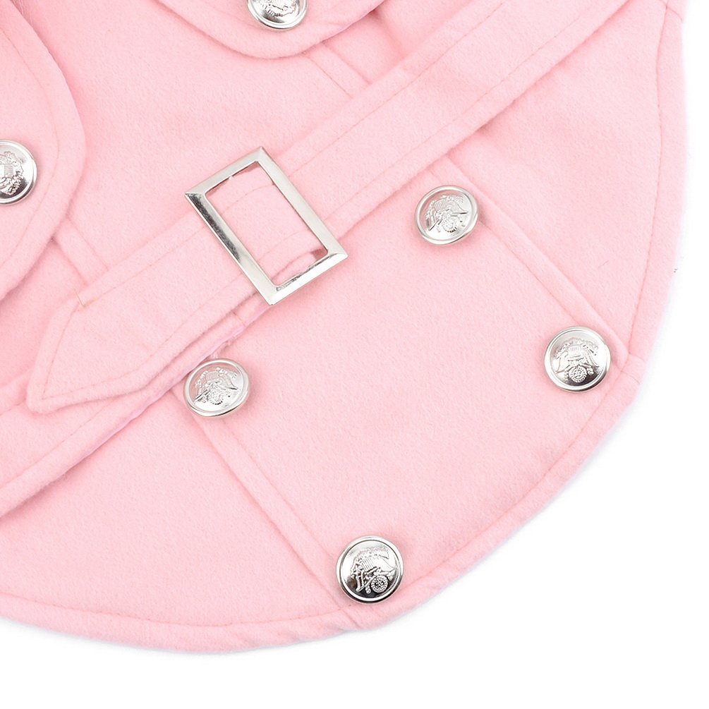 Premium European Woolen Fur Collar Coat for Small Dogs & Cats - Warm Pet Winter Clothing in Pink | Perfect for Outdoor Walks & Holiday Costumes