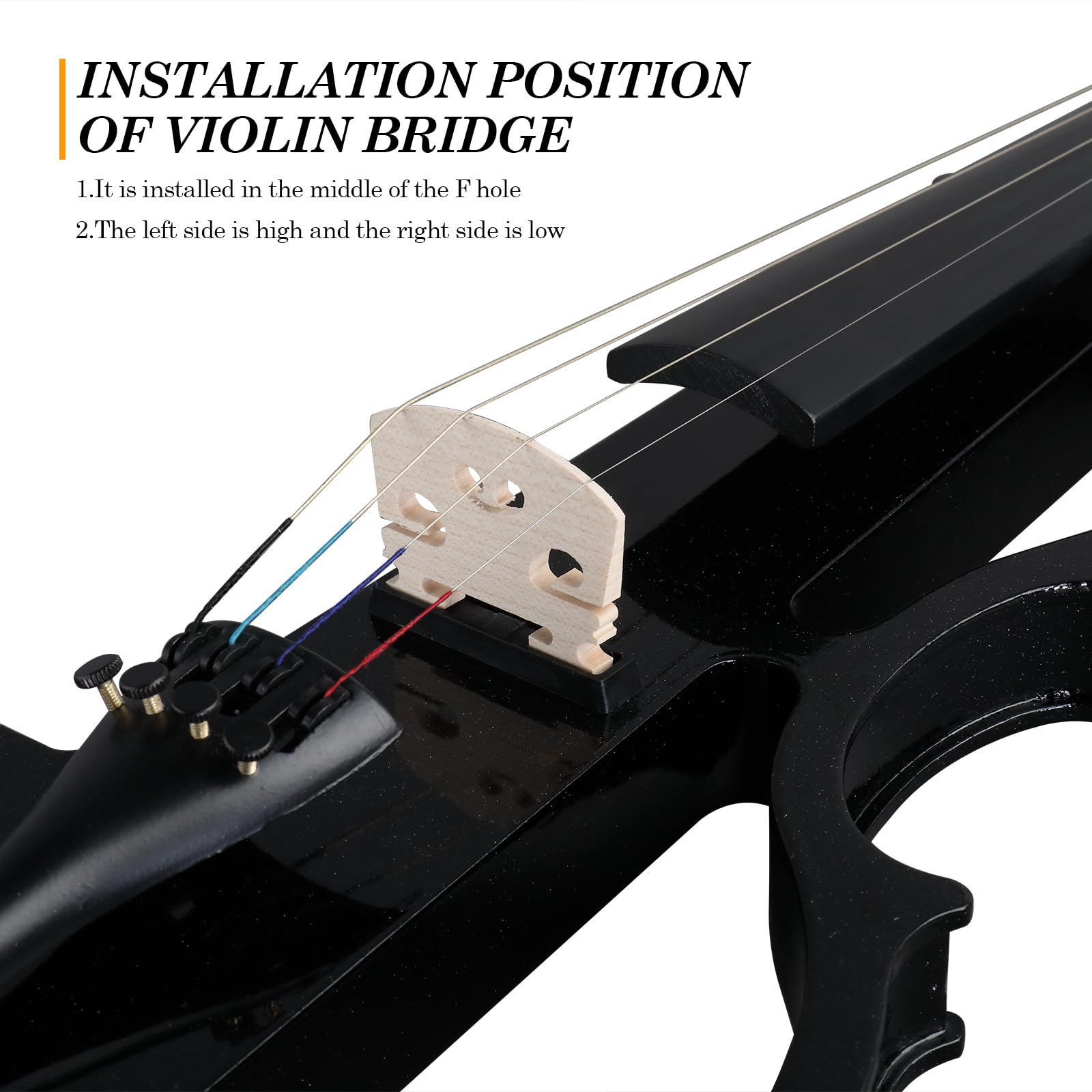 4/4 Full Size Electric Violin Kit for Adults & Students - Professional Black Violin Set with Case, Bow, Rosin & Headphones | Perfect for Beginners, Practice & Live Performances