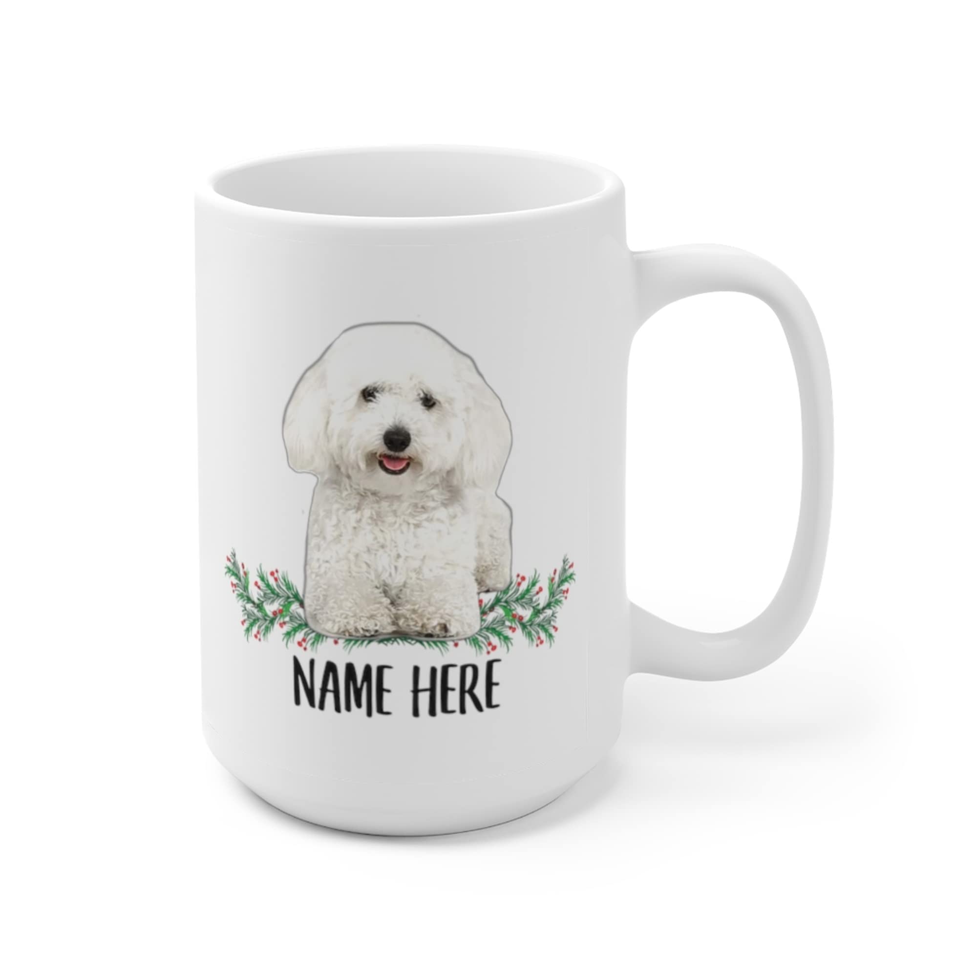 Custom Name Funny Miniature Poodle White Coffee Mug - 15oz Personalized Christmas Gift 2024 - Perfect for Office Use, Holiday Gifting & Dog Lover Presents
