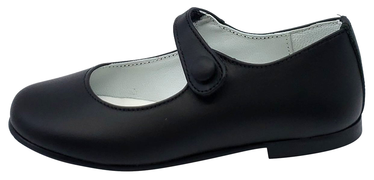 Gepetto Girls Mary Jane Leather Dress Shoes - Galaxy Black Shiny Patent Leather School Shoes for Toddler & Kids - Perfect for School, Parties & Special Occasions