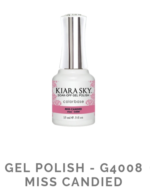 KIARASKY GEL POLISHES G4008 MISS CANDIED - Long Lasting Nail Polish for Salon & Home Manicure - Perfect for Weddings, Parties & Special Occasions
