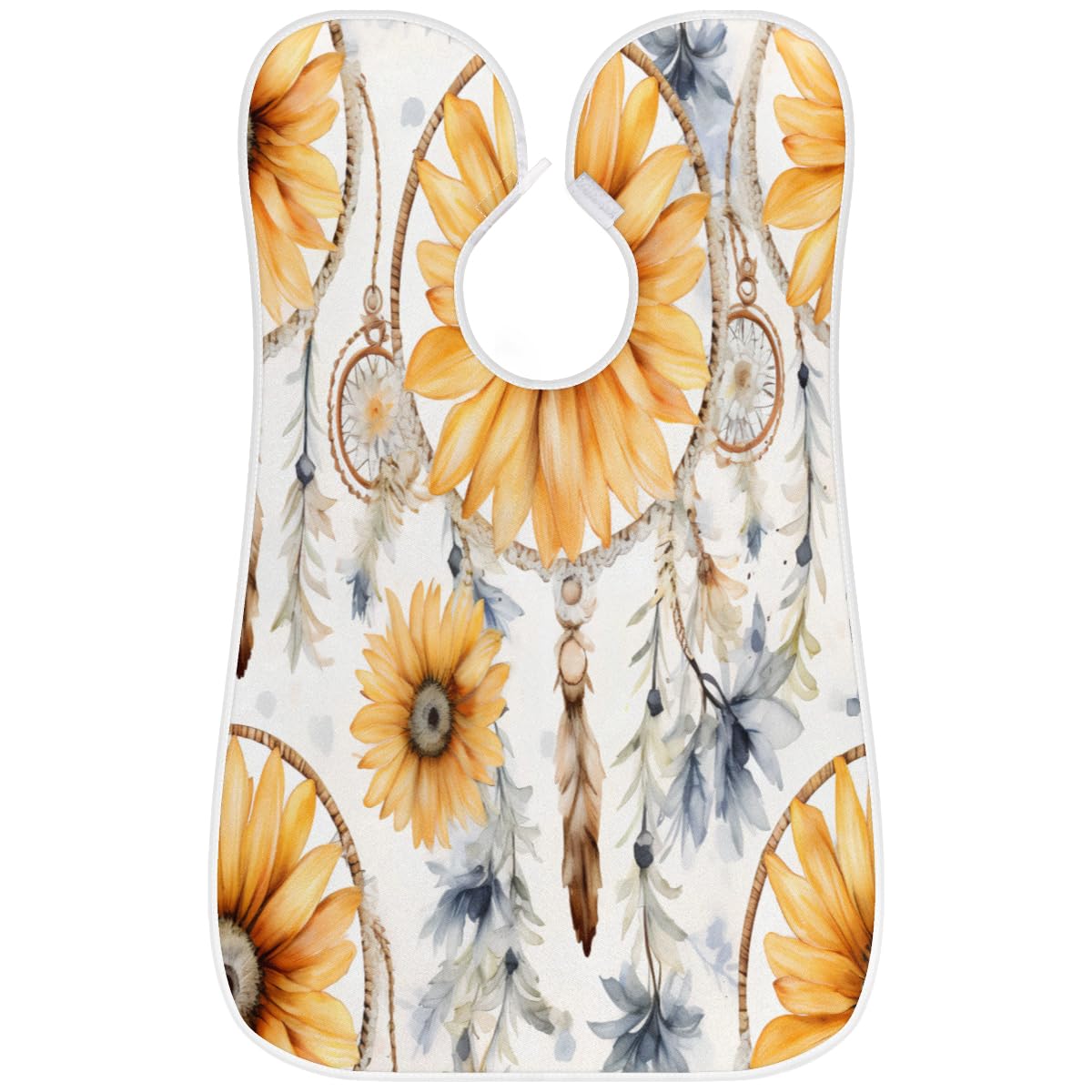 Sunflower Dream Catcher Beard Bib for Men - Waterproof Shaving Apron for Hair Dye & Makeup - Artist Salon Cape for Hair Cutting - Sink Hair Catcher & Beard Trimming Tool - Perfect for Barbershops, Home Grooming & DIY Hair Coloring
