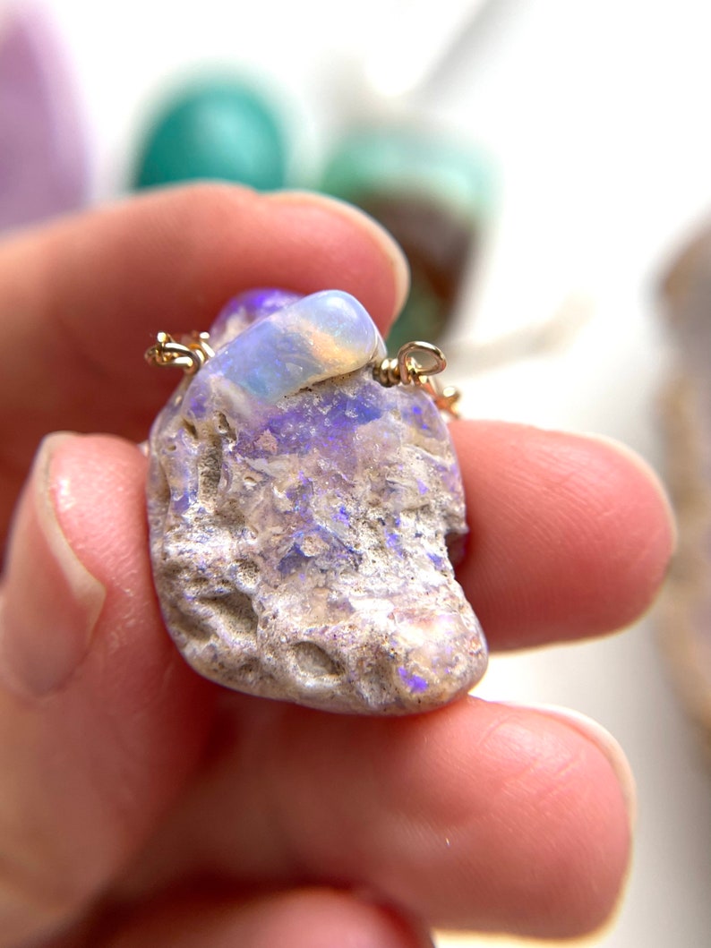 Natural Australian Opal Pendant Necklace - 14K Gold Filled Chain - Elegant Jewelry Gift for Women, Birthday, Anniversary & Special Occasions