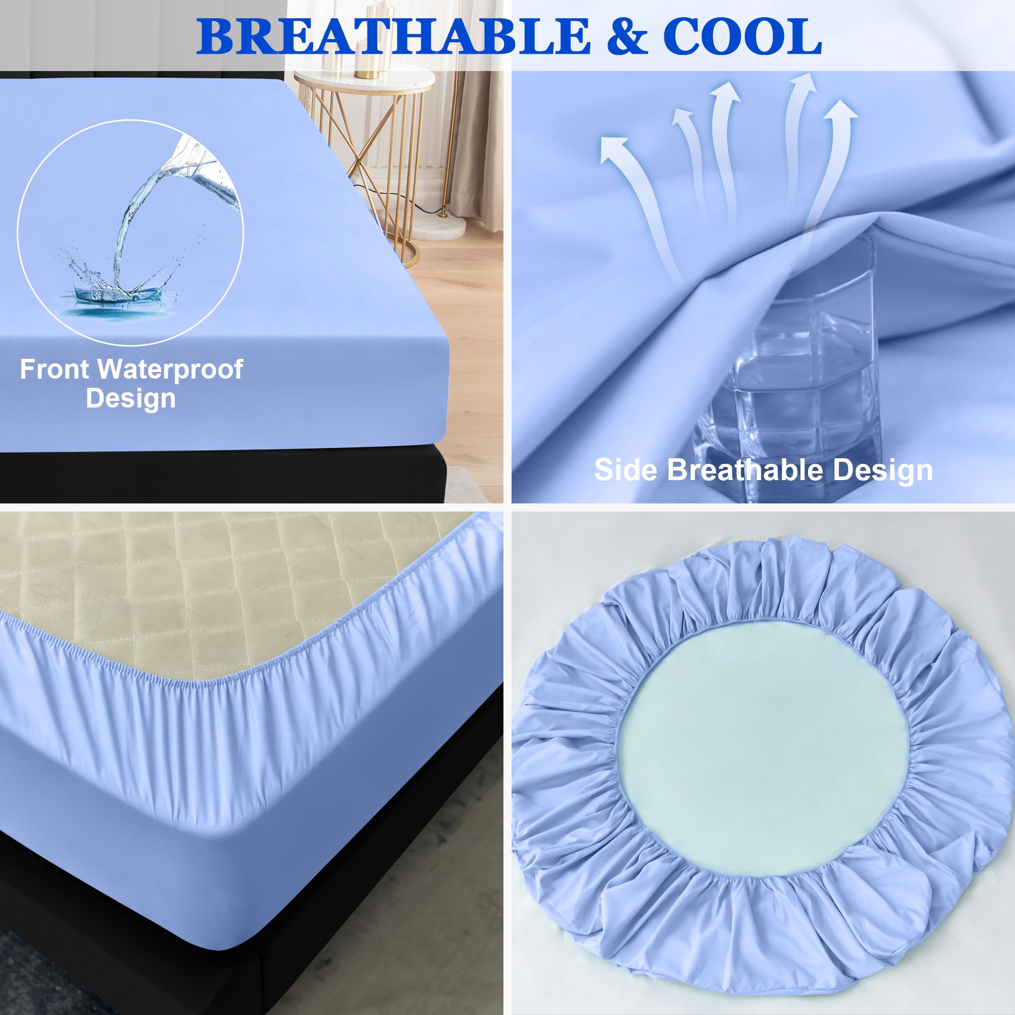 Waterproof California King Mattress Protector - Fitted Sheet Style with 18
