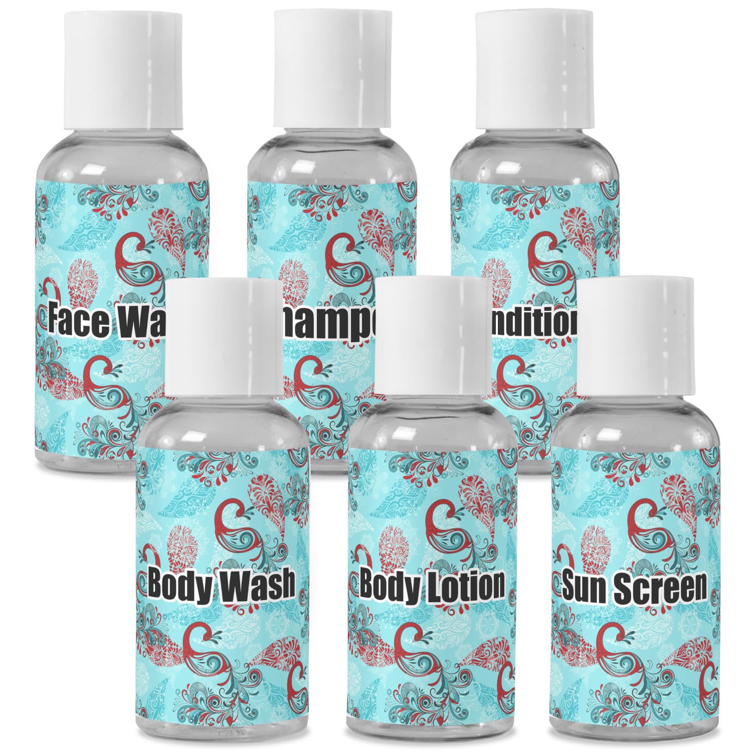 Custom Peacock Design Travel Bottle Set - Leak Proof & TSA Approved for Toiletries, Cosmetics, and Liquids - Perfect for Air Travel, Gym, and Vacation Essentials