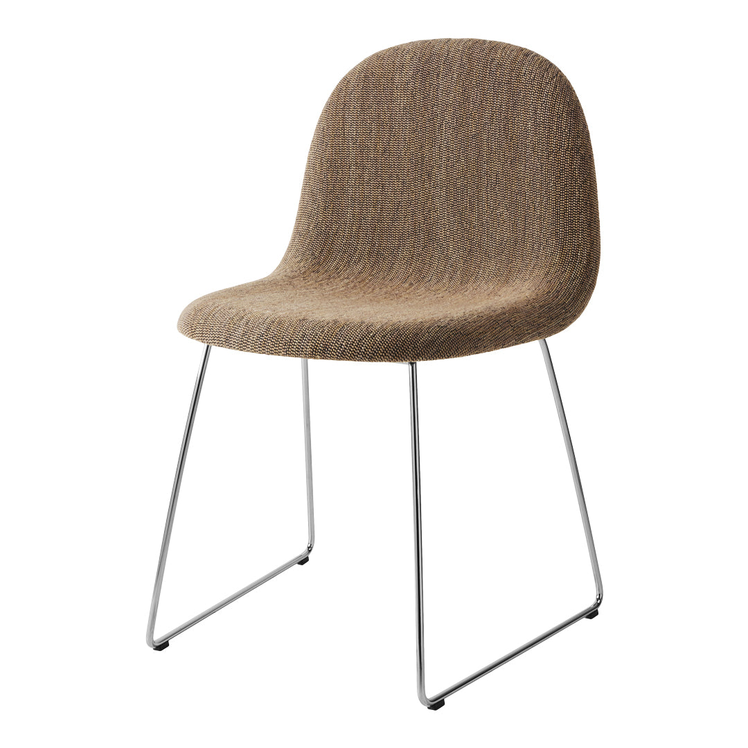 Gubi 3D Dining Chair - Modern Fully Upholstered Seat with Sturdy Sledge Base - Perfect for Contemporary Dining Rooms & Kitchen Breakfast Nooks
