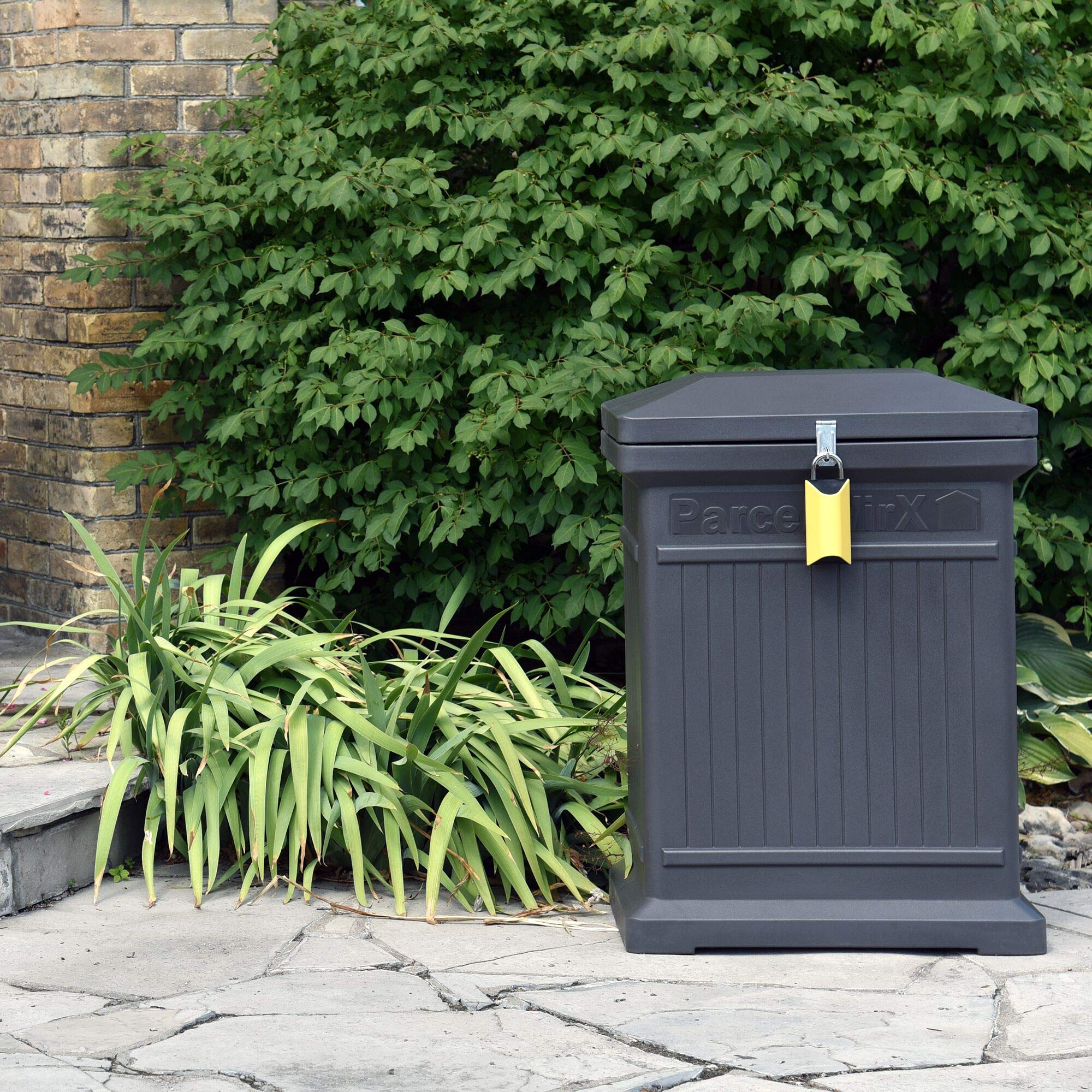 Premium Vertical Storage Cabinet - Lockable Package Delivery Box with Hinged Lid & Smart Lock, Graphite | Secure Mail & Parcel Storage for Home, Office & Apartments | Weatherproof Outdoor Package Drop Box