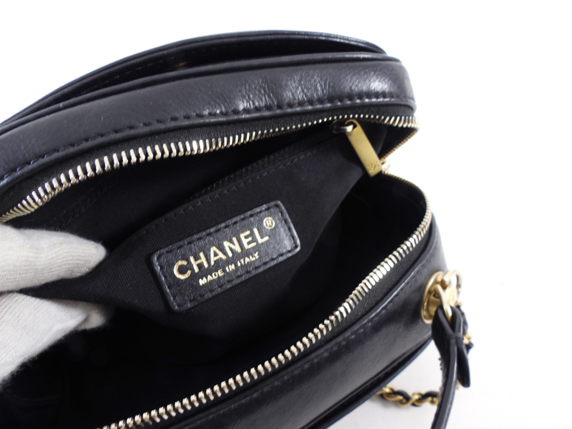 Chanel Black Lambskin Leather Extra Pocket Vanity Chain Bag - Luxury Crossbody Purse for Women, Perfect for Evening Parties & Date Nights