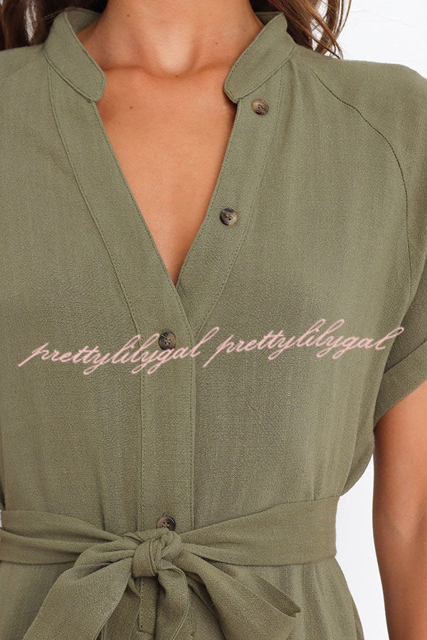 Stylish Women's Pocketed Button-Up Straight Leg Jumpsuit | Casual & Office Wear | Perfect for Work, Travel & Everyday Outfits