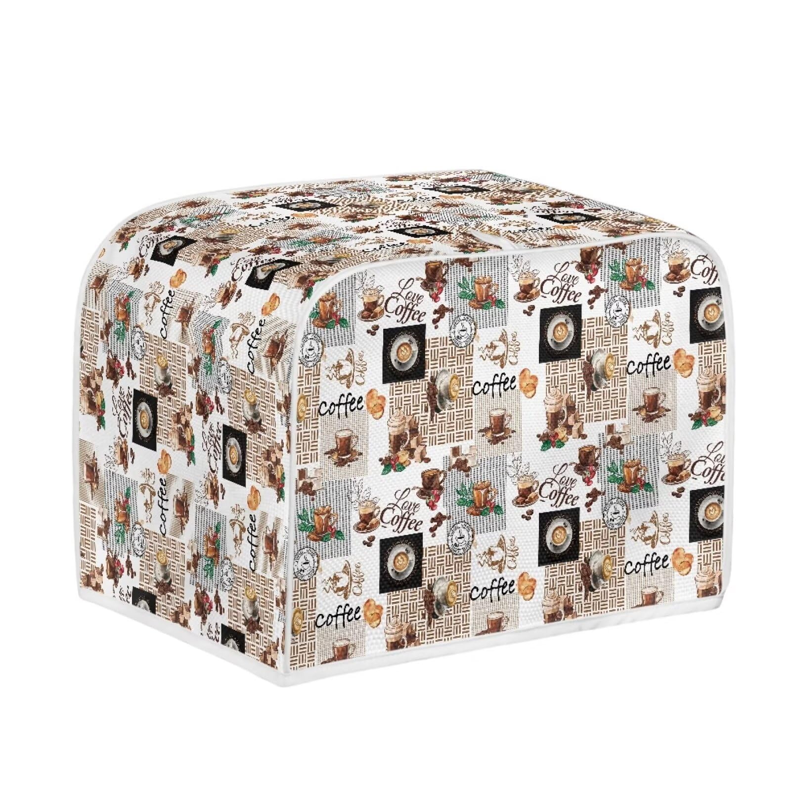 Vintage Toaster Cover for 2 Slice Toasters - Dustproof Kitchen Bakeware Protector | Fits Most Standard Toasters | Prevents Dust, Stains & Fingerprints | Perfect for Coffee Lovers & Vintage Kitchen Decor