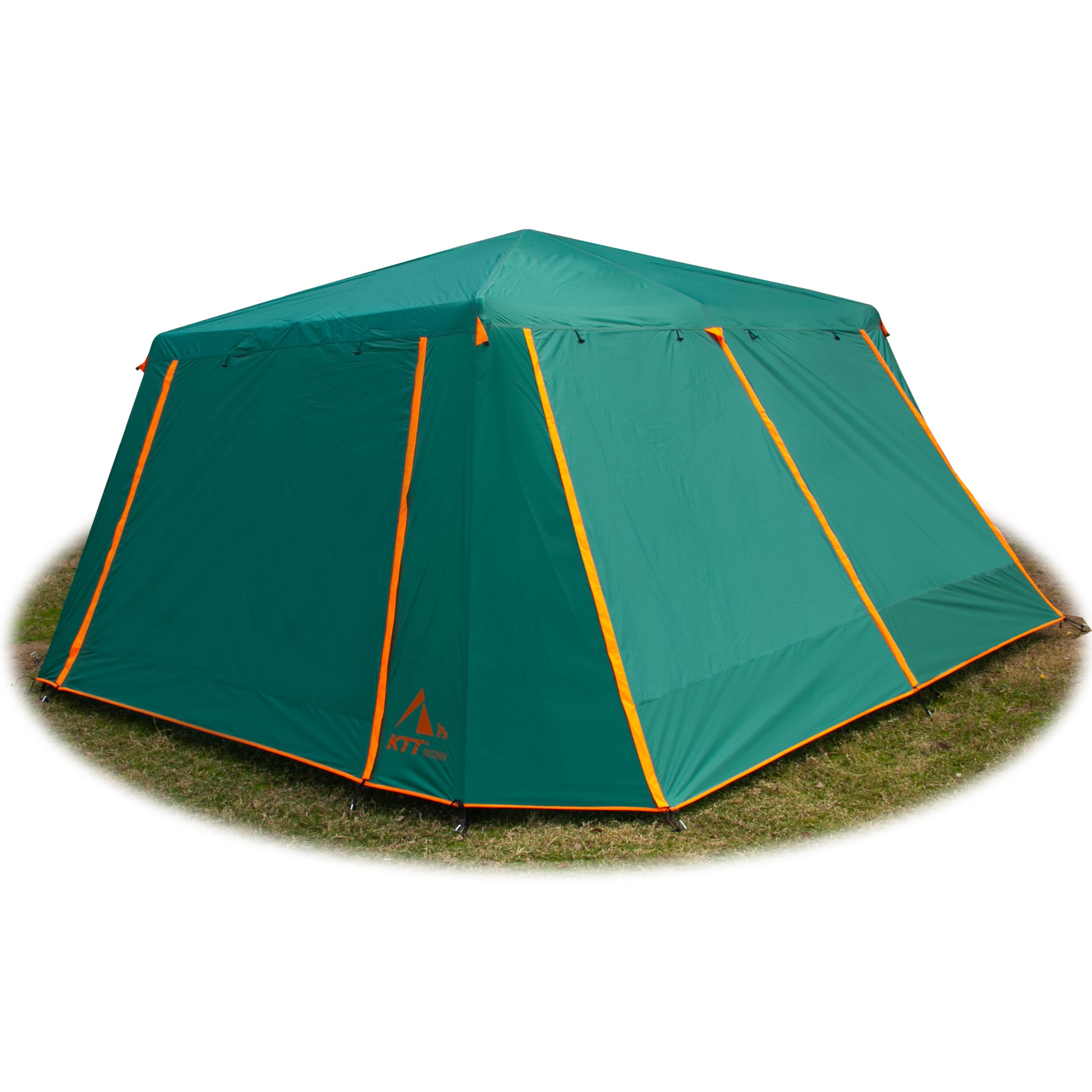 KTT Extra Large Family Cabin Tent for 10-14 People - 2 Room, 3 Door & 3 Window Design with Mesh, Straight Wall & Waterproof Double Layer - Perfect for Camping, Picnics, Outdoor Adventures & Family Gatherings