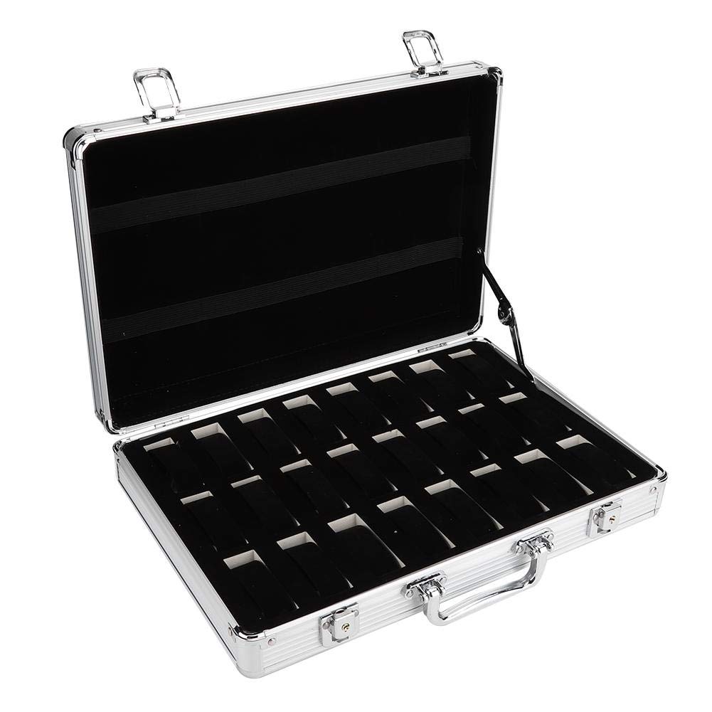 Premium Aluminum Watch Display Case - 24 Grid Watch Holder Box for Collector Storage, Sunglasses & Jewelry Organizer | Perfect for Watch Enthusiasts, Birthday Gifts & Travel Accessories