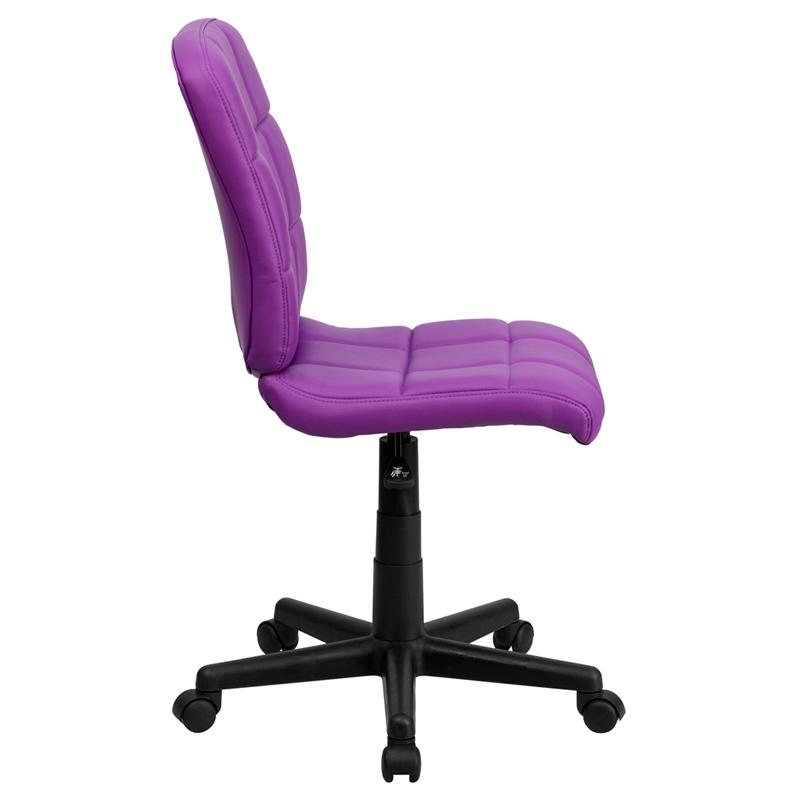 FLASH Clayton Mid Back Black Quilted Vinyl Swivel Task Office Chair with Arms - Ergonomic Desk Chair for Home Office, Computer Workstation & Conference Room