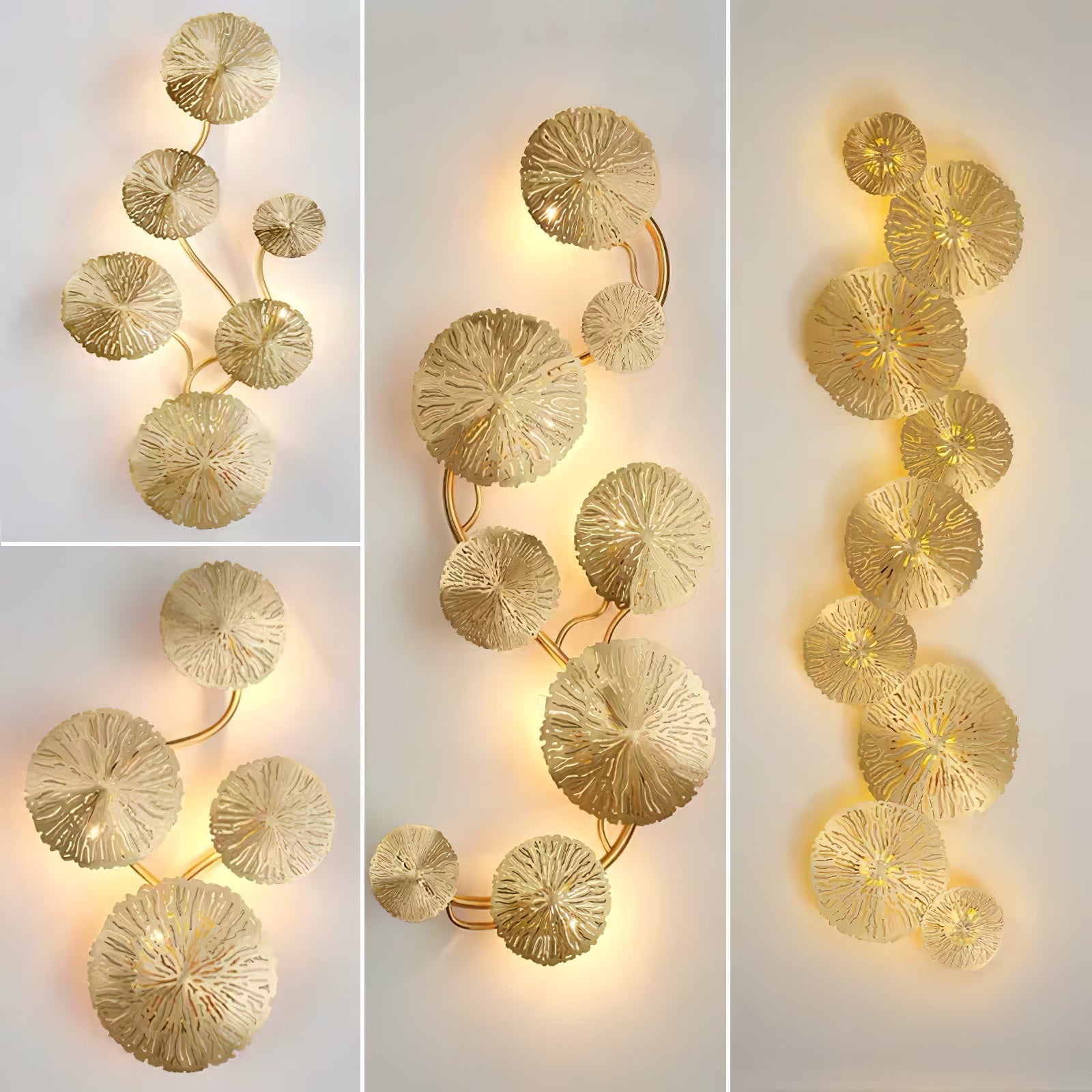 Lotus Leaf Wall Sconce Light Fixture - Modern Boho Decor for Living Room, Bedroom & Hallway - Nature-Inspired Wall Lighting for Home & Office