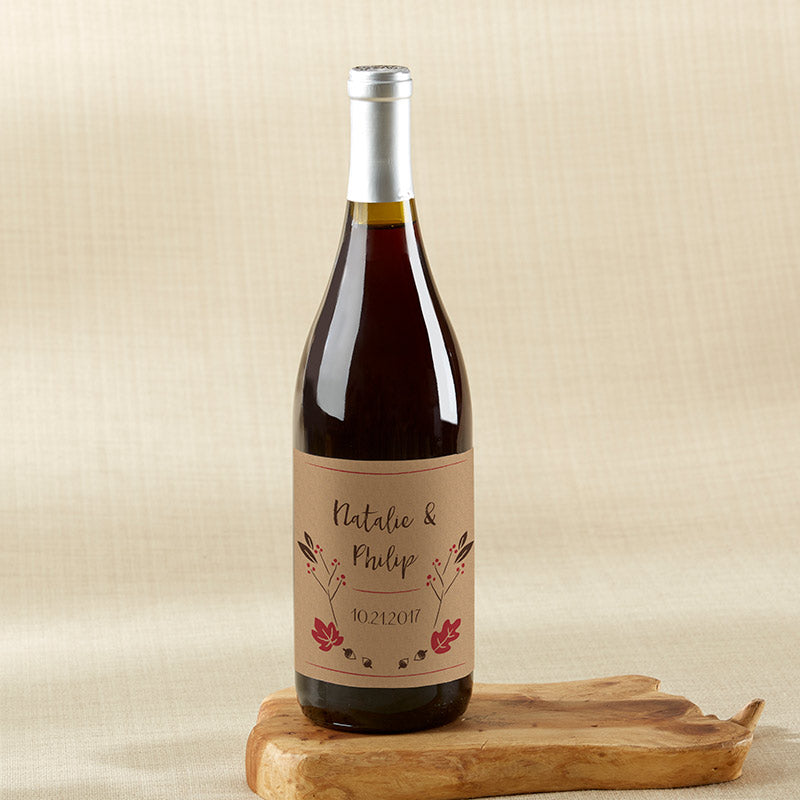 Personalized Wine Bottle Labels for Fall - Custom Wedding, Birthday & Holiday Gift Tags - Perfect for Thanksgiving, Christmas & Autumn Celebrations