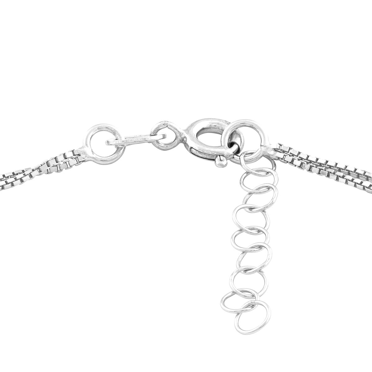 Beaux Bijoux Sterling Silver & 14K Gold Plated Italian Double Strand Heart Beaded Anklet with 9