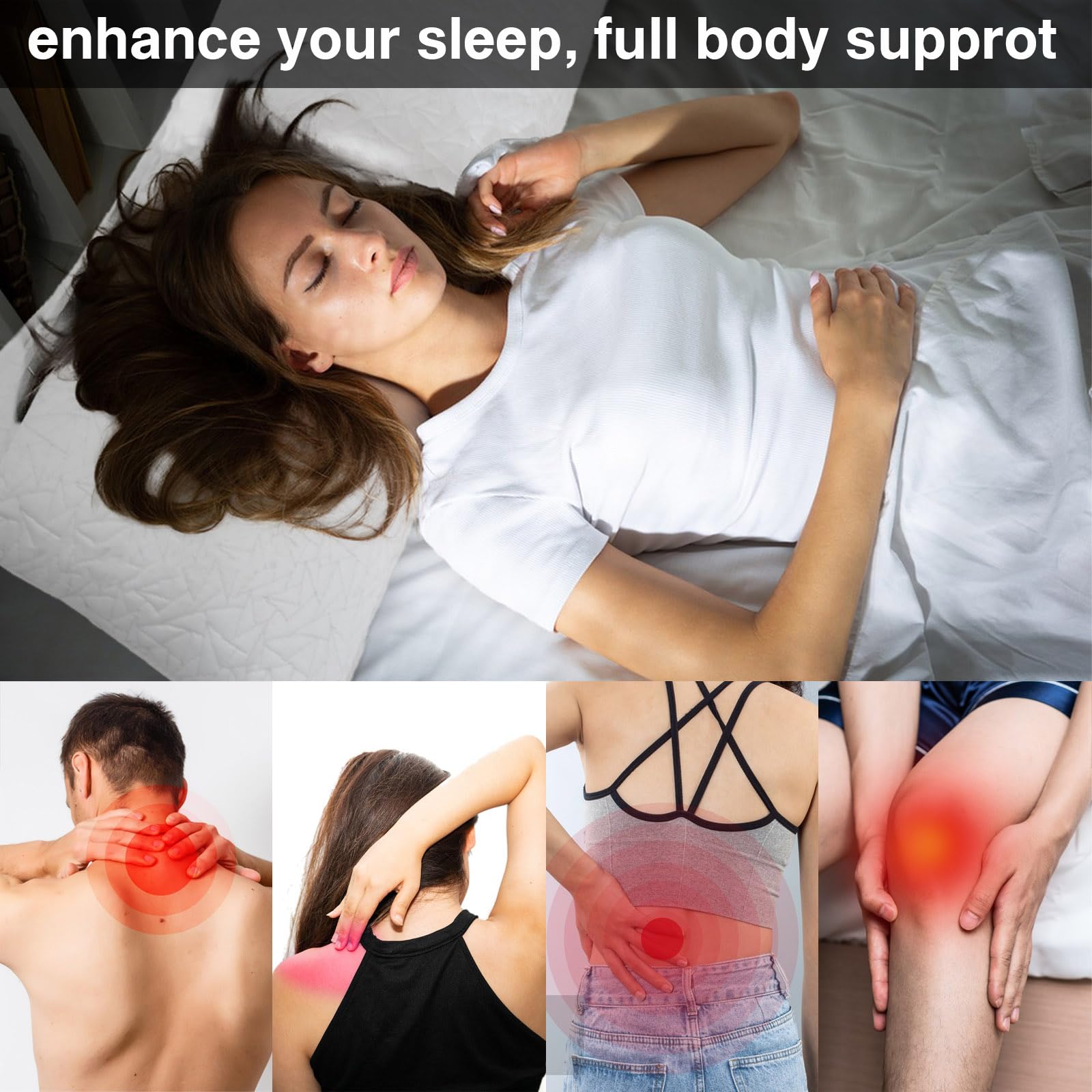 Memory Foam Body Pillow for Adults - 20x54 Inch Large Full Body Pillow for Side Sleepers, Back & Stomach Sleepers - Perfect for Bed, Couch & Pregnancy Support