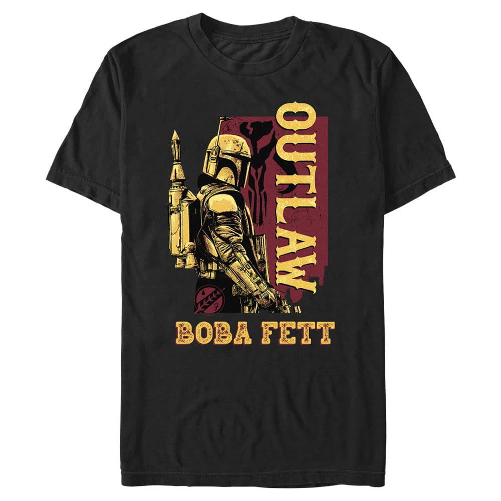 STAR WARS Men's Big & Tall Outlaw Boba Fett T-Shirt - Officially Licensed Star Wars Merchandise for Fans & Collectors - Perfect for Cosplay, Conventions & Everyday Wear