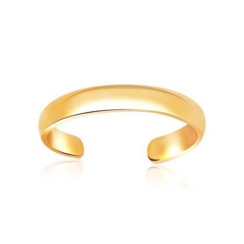 14K Yellow Gold Toe Ring - Elegant Polished Minimalist Design for Women | Perfect for Beach, Summer & Pedicure Occasions
